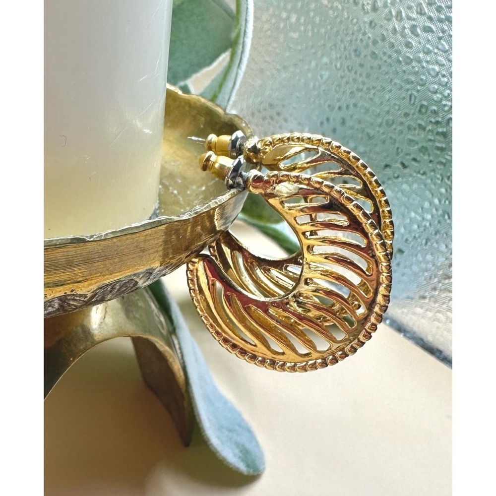 Vintage Gold toned hoops
